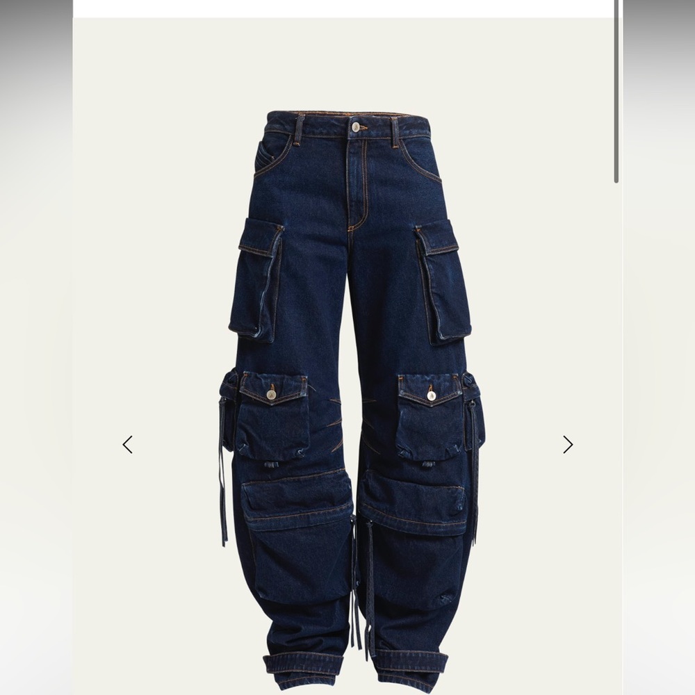 Attico Fern Cargo Denim Pants - NWT